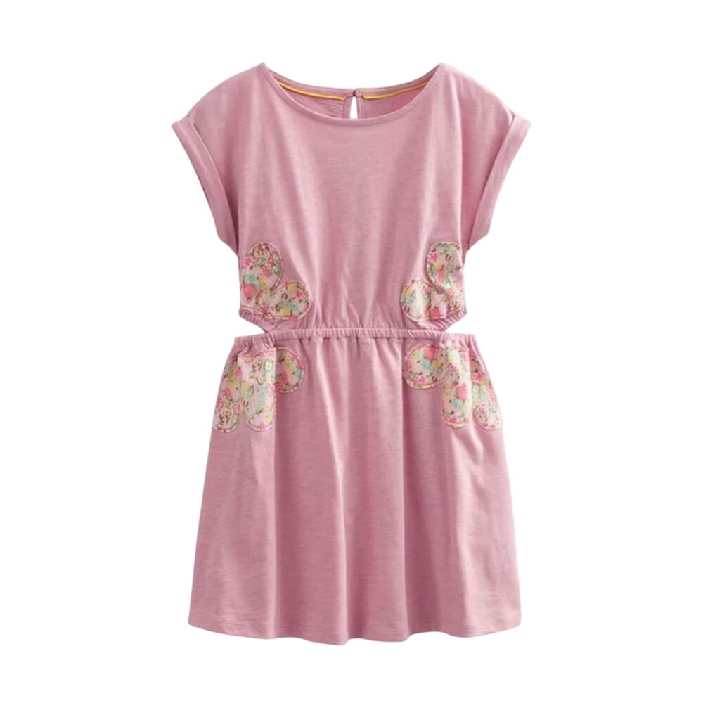 Mini Boden Pink Flower Cut Out Dress